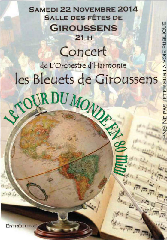 Concert gratuit à Giroussens – Samedi 22 Novembre à 21h