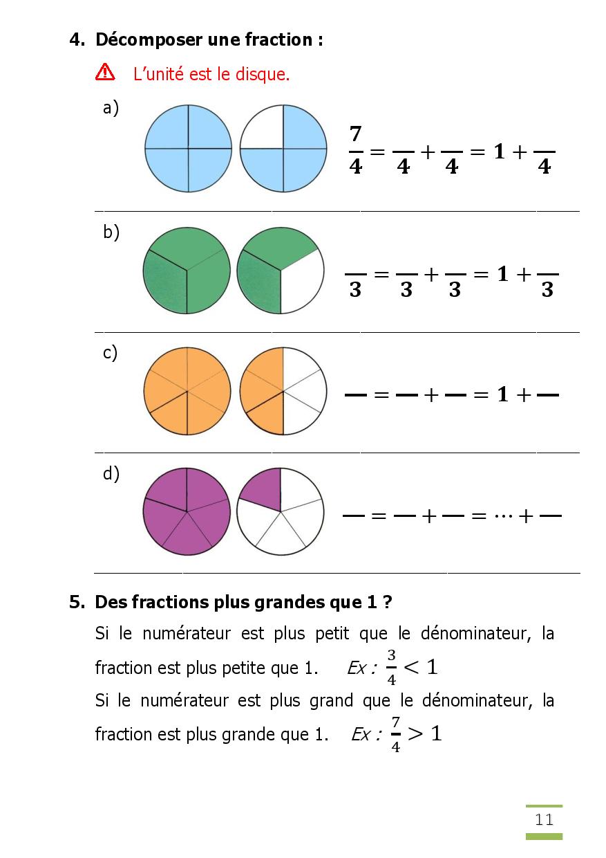 Décomposer Une Fraction Cm1 Exercice Numération - Ecole élémentaire Emile Massio